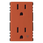 SIMON SM-2TC-N – Toma de Corriente Dúplex / 10A 127V / Tierra Aislada / Embornamiento a Tornillo / 3 Módulos / Naranja