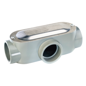 RAWELT OT-0087C – Caja de Registro Ovalada Tipo T / 3/4" (19.05 mm) / Volumen 114.6 cm³ / Aluminio Diecast / Certificada UL y CSA