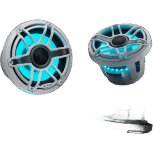 JL AUDIO 10-03095-00 – Bocinas Náuticas JL Audio M6 8.8" / Coaxial / LED Transflective / Rejilla Deportiva Blanca / 125 W RMS / 4 Ω / Respuesta 38 Hz-20 kHz / Polipropileno Relleno de Mica