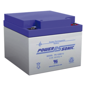 POWER SONIC PS-12260-F2 – Batería de Respaldo AGM/VRLA / 12V / 26Ah / Terminales F2 / 5 Años Vida Útil / UL Reconocida