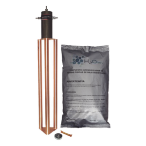 TOTAL GROUND TG70AB – Electrodo de puesta a tierra / 70 A / Filtro LCR / Compuesto H2Ohm / Cobre electrolítico / Tubular Delta
