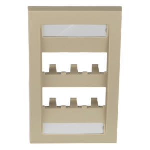 PANDUIT CFPE6EIY – Placa de Pared Vertical / 6 Puertos Mini-Com / ABS / 2.75 x 4.5 pulg. / Marfil