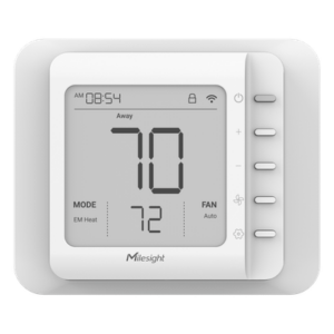 MILESIGHT WT201-915M – Termostato LoRaWAN / 4 Etapas Calefacción + 2 Refrigeración / Control HVAC Inalámbrico / Automatización de Edificios