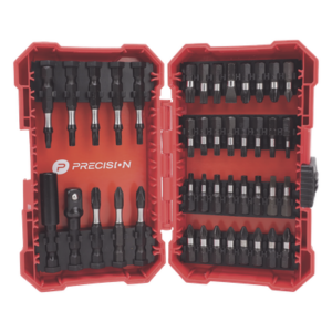 PRECISION PST-C010-01 – Juego de Puntas para Taladro / 42 Piezas / Entrada Hexagonal 1/4" / Acero S2 / Estuche Resistente a Impactos