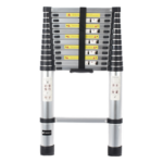 PRECISION PST-H10-001 – Escalera Telescópica / Aluminio / Altura 3.8 m (12.5 ft) / Carga 150 kg / Plegable 85 cm (2.8 ft) / 13 kg
