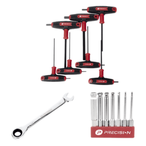 PRECISION PSTK-03-001 – Kit de Herramientas / Montaje Solar / 3 Piezas / Llave 1/2" con Matraca / 7 Puntas Hexagonales / 7 Llaves Hexagonales Tipo L