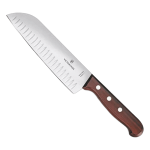 VICTORINOX 6.8520.17G – Cuchillo Santoku / Hoja 17 cm / Filo con Alvéolos / Mango de Pino Modificado / 0.103 kg / Fabricación Suiza