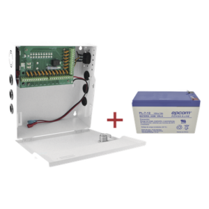 EPCOM POWERLINE PLK12DC20ABK/K – Fuente de Alimentación / 18 Salidas / 20 A / Voltaje Ajustable 11-15 VCC / Batería de Respaldo 12 VCC 7 Ah / Entrada Universal 96-264 VCA