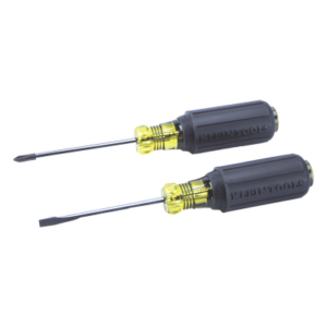 KLEIN TOOLS 85078 – Juego de Desarmadores / 8 Piezas / Punta Plana 1/4'' y 5/16'' / Cabinet 3/16'' y 5/16'' / Phillips N.º 1, 2, 3 y Trompo / Mango Cushion-Grip