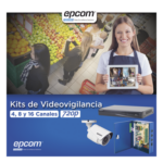 EPCOM PROFESSIONAL KEVTX8T8BW – Kit TurboHD / DVR 8 Canales / 8 Cámaras Bala 1080p / Lente 2.8 mm / IR 20 m (65.6 ft) / Fuente Regulada hasta 15 Vcc / Transceptores UTP