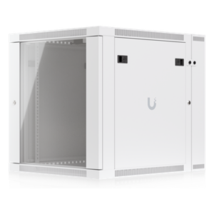 UBIQUITI UACC-RACK-12U-WALL-SW-G – Gabinete Rack de Pared / 12U / 600 x 703 mm (23.6 x 27.7") / Puerta Frontal Vidrio Templado / Puerta Trasera Abatible / Paneles Laterales con Llave