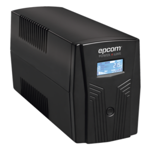 EPCOM POWERLINE EPU500LCD – UPS Con Más Potencia de 600VA / 360 W Con Display LCD y Regulador de Voltaje AVR, 4 Contactos NEMA 5-15R, Batería 7 Ah y Puertos RJ45 y USB