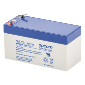 EPCOM POWERLINE PL-1.2-12 – Batería AGM-VRLA / 12 Vcc / 1.2 Ah / Terminales F1 / Certificación UL / 5 años vida útil flotante