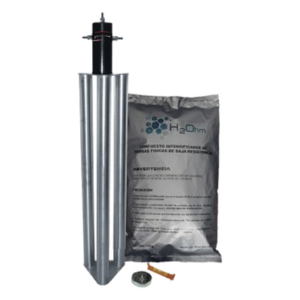 TOTAL GROUND TG-100-ABAI – Kit de Puesta a Tierra Antivandálico / 100 A / Electrodo de Acero Inoxidable / Filtro LCR / Compuesto H2Ohm / 1/2" Borne