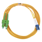 LINKEDPRO BY EPCOM LP-FO-D-LCU-SCA-03 – Jumper de Fibra Óptica / Monomodo 9/125 / LC/UPC-SC/APC / Dúplex / 2.0 mm PVC / 3 m (9.84 ft) / Amarillo