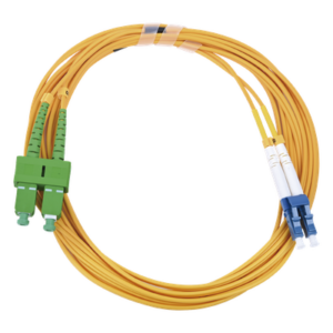 LINKEDPRO BY EPCOM LP-FO-D-LCU-SCA-03 – Jumper de Fibra Óptica / Monomodo 9/125 / LC/UPC-SC/APC / Dúplex / 2.0 mm PVC / 3 m (9.84 ft) / Amarillo