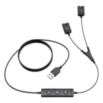 YEALINK USB/QD-TRAINER-CABLE(1PCS) – Cable Entrenador en Y / Conexión Dual de Diademas / Compatible Serie YHS / Uso Profesional Continuo