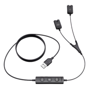 YEALINK USB/QD-TRAINER-CABLE(1PCS) – Cable Entrenador en Y / Conexión Dual de Diademas / Compatible Serie YHS / Uso Profesional Continuo
