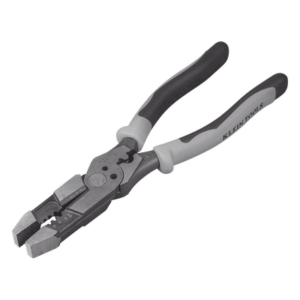 KLEIN TOOLS J215-8CR – Pinza Híbrida / 3 en 1 Cortar-Pelar-Ponchar / 8" (20.3 cm) / Cable Sólido 10-14 AWG / Cable Trenzado 12-16 AWG / Pernos 6-32 y 8-32