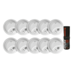 SDI 1046832KSABRE – Kit de Detectores de Humo Autónomos / Sensor por Ionización / Alarma 85 dB / Humo Sintético Incluido / Batería Lateral