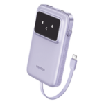 UGREEN 35604B – Power Bank / 10000 mAh / 30 W / Carga Bidireccional / 3 Salidas Simultáneas / Pantalla TFT / Cable USB-C Integrado / Certificación Aérea