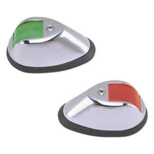 PERKO 0254-M00-DP1 – Luces de Navegación Verticales / 2 Millas Náuticas USCG / 12 Vcd / Bronce Cromado / Rojo y Verde / Embarcaciones hasta 20 m (65.6 ft)