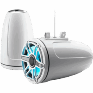 JL AUDIO 10-03276-00 – Bocinas Cerradas para Torre / 7.7" / Coaxial Cerrado / 100 W RMS / 4 Ω / 45 Hz - 25 kHz / Sensibilidad 91 dB / Iluminación LED Transflective™ / Blanco Clásico