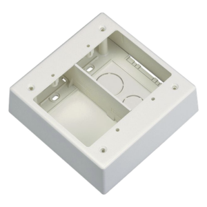 PANDUIT JBP2SIW – Caja de Pared Superficial Doble, Con Divisor, Uso Universal con Placas de Pared, Color Blanco Mate