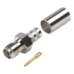RF INDUSTRIES,LTD RSA-3050-X – Conector Coaxial SMA Hembra / Anillo Plegable / Para Cables RG-8/X, LMR-240, Belden 9258 / Cuerpo Níquel / Contacto Oro / Aislante Teflón