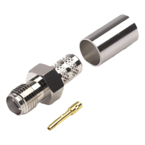 RF INDUSTRIES,LTD RSA-3050-X – Conector Coaxial SMA Hembra / Anillo Plegable / Para Cables RG-8/X, LMR-240, Belden 9258 / Cuerpo Níquel / Contacto Oro / Aislante Teflón