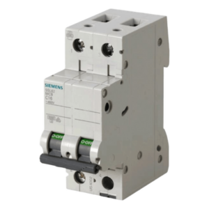 SIEMENS 5SL62167CC – Interruptor Automático Magnetotérmico / 2 Polos / 16 A / 6 kA / Curva C / 400 V