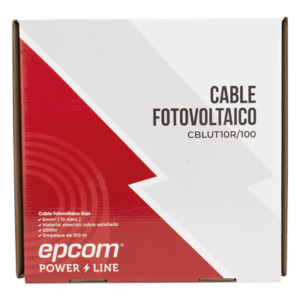 EPCOM POWERLINE CBL-UT-10R/100 – Cable Fotovoltaico / 6 mm² (10 AWG) / 1000/2000 V / Rango -40°C a 120°C / Rollo 100 m / UL 4703 y TUV