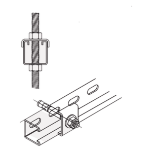 ANCLO ANC-HA06 – Tope Unicanal / Forma U / Tornillo 3/8" (9.5 mm) / Acero Galvanizado / Carga Pesada