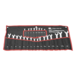 PRECISION PST-H030-02 – Juego de Llaves Combinadas / 24 Piezas / Métricas e Imperiales / Acero Cromo-Vanadio / Estuche Nylon Enrollable