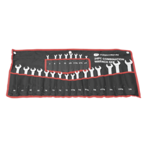 PRECISION PST-H030-02 – Juego de Llaves Combinadas / 24 Piezas / Métricas e Imperiales / Acero Cromo-Vanadio / Estuche Nylon Enrollable