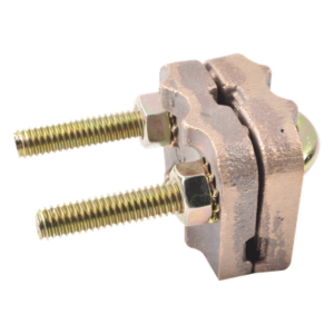 TOTAL GROUND TG-AB18-ET – Conector Antivandálico de Varilla a Cable / Bronce Estañado / Varilla 5/8" a 1" / Cable Calibre 4 a 3/0 / Tubería 3/8" a 3/4"