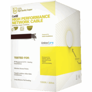 LINKEDPRO BY EPCOM PRO-CAT-5E-W-V2 – Bobina de Cable UTP / Cat5e / 305 m (1000 ft) / 24 AWG / 100% Cobre / Interior / PoE / Blanco