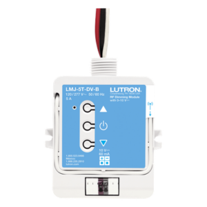 LUTRON ELECTRONICS LMJ5TDVB – Módulo de Atenuación RF / Control 0-10 V / Conmutación 5 A / Radiofrecuencia 431-437 MHz / Alcance 9 m (29.5 ft) / UL Plenum