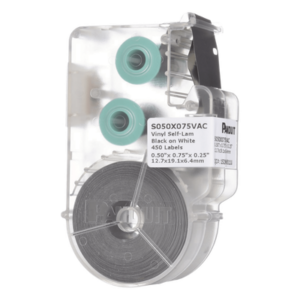 PANDUIT S050X075VAC – Casete de Etiquetas Autolaminadas / 12.7 x 19.1 mm / 450 Etiquetas / Cables 2-4 mm / Área Blanca