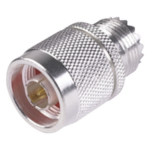 RF INDUSTRIES,LTD RFN-1035-1 – Adaptador Coaxial en Línea / Conector N Macho a UHF Hembra (SO-239) / Cuerpo Bronce Plateado / Contacto Oro / Aislante Teflón