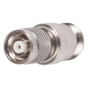 RF INDUSTRIES,LTD RP-1234 – Adaptador RF en Línea / TNC Macho Inverso a N Hembra / Cuerpo Bronce Niquelado / Contacto Oro / Aislante Teflón