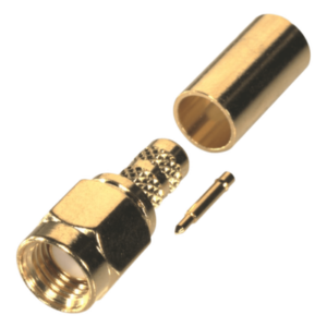 RF INDUSTRIES,LTD RSA-3000-1C – Conector SMA Macho de Anillo Plegable para Cable RG-58/U, Oro/Oro/Teflón.