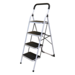 SURTEK SYS-ETT-4 – Escalera plegable tipo taburete / Acero / 1.37 m (4.5 ft) / Capacidad 160 kg