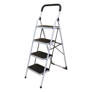 SURTEK SYS-ETT-4 – Escalera plegable tipo taburete / Acero / 1.37 m (4.5 ft) / Capacidad 160 kg