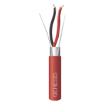 GENESIS 4402-5504 – Cable de Alarma / 2x18 AWG / Blindado / FPLR Riser / 152 m (500 ft) / Rojo / -20°C a 75°C