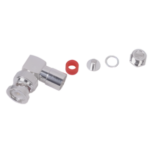 RF INDUSTRIES,LTD RFB-1110-C-04 – Conector Coaxial BNC Macho / Ángulo Recto / Rosca / Bronce Plateado / Contacto Oro / Teflón / RG-58/U, RG-142/U, LMR-195