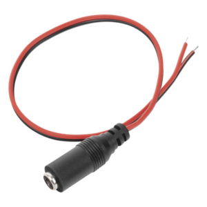 SYSCOM DC-CORDF – Cable de Alimentación DC / Conector Hembra 5.5 mm/2.1 mm / Puntas Libres / 28.5 cm / Polaridad Codificada / 12 VCC