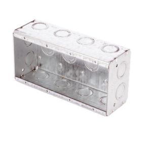 RACO HUB-693 – Caja Multigang de Acero Galvanizado / 4 Gangs / Profundidad 2.5 in / 20 Entradas TKO 1/2"-3/4" / Capacidad 63.5 in³ / UL Listed