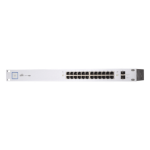 UBIQUITI US-24-500W – Switch PoE UniFi capa 2 Administrable de 26 puertos Gigabit (24 eth PoE y 2 SFP) 802.3 af/at / Pasivo 24V, 500 Watts, throughput de 38.69 Mpps