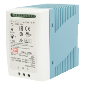 MEANWELL DRC-100-B – Fuente de poder con cargador de batería / Riel DIN / 24V / 100W / 2.25A / UL 508 / 2.16 x 3.54 x 3.94 pulgadas